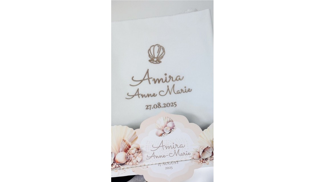 Trusou botez cu perle și scoici în nuanțe sand & peach – „Perle Marine” 7